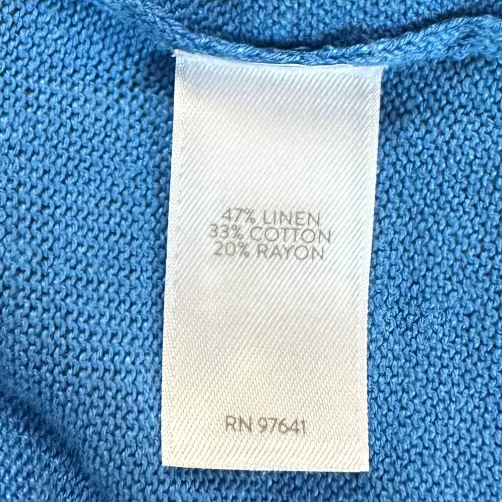 J. Jill Linen Blend Sweater Blue Petite Size MP - Picture 10 of 10